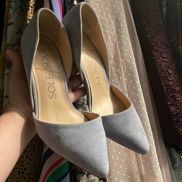Sole Society Shoes - Dusty Blue kitten heels